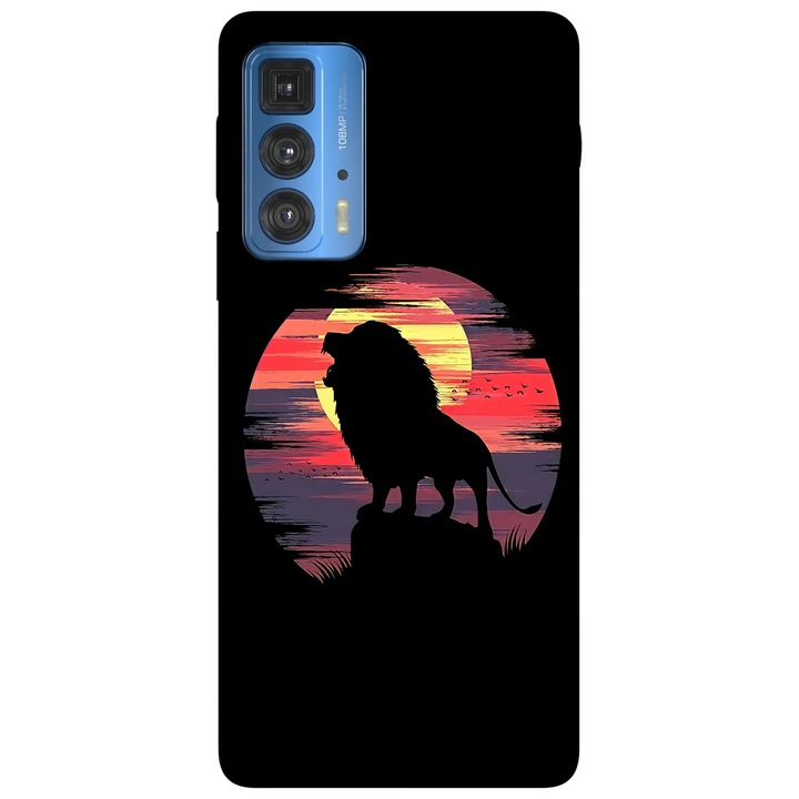 Калъф за телефон, съвместим с Motorola Edge 50 Pro, Viceversa, Крал Лъв Минималистичен модел, Силикон, TPU