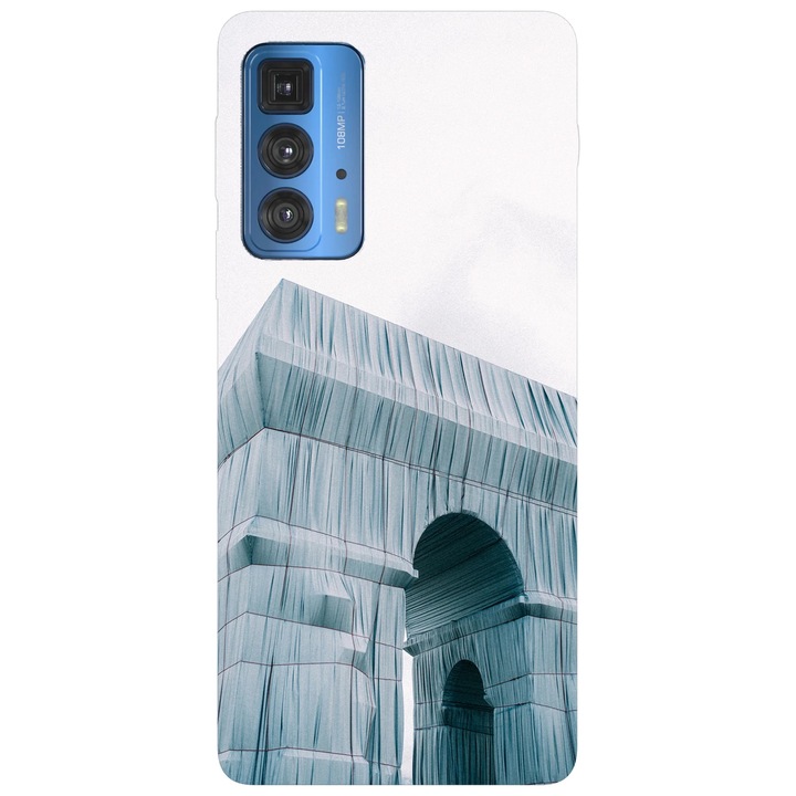Калъф за телефон, съвместим с модел Motorola Edge 50 Fusion, Viceversa, Christo's Arc de Triomphe, силикон, TPU