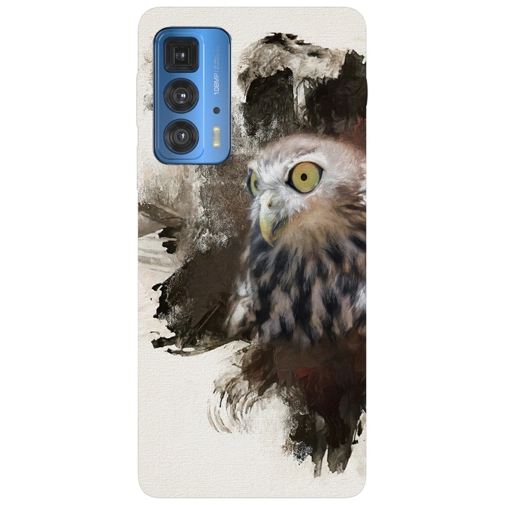 Калъф за телефон, съвместим с Motorola Edge 50 Fusion, Viceversa, модел Barking Owl, силикон, TPU
