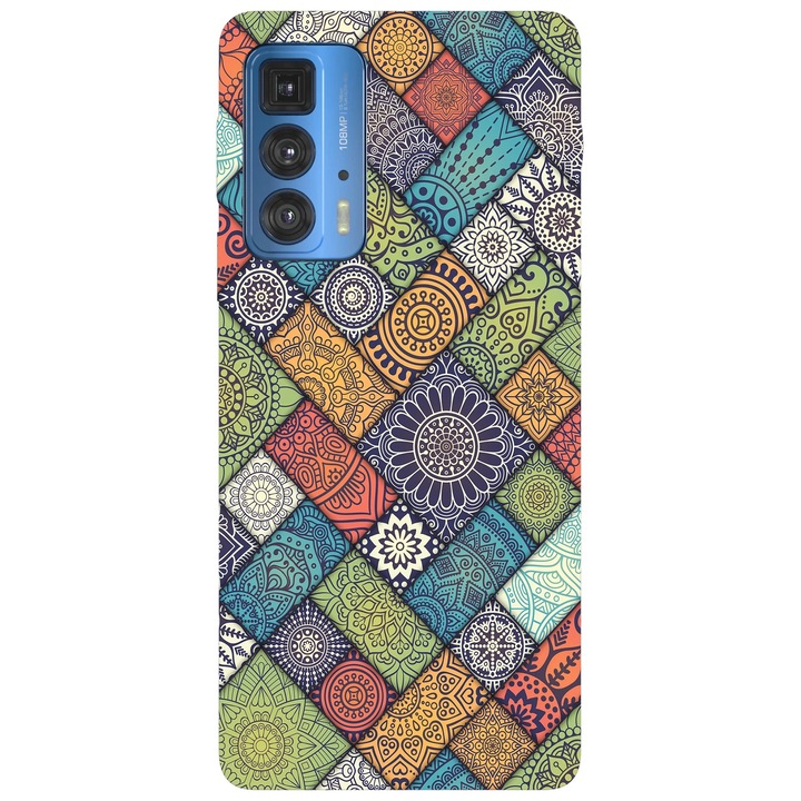 Калъф за телефон, съвместим с Motorola Edge 50 Fusion, Viceversa, модел Mandala Tiles, силикон, TPU