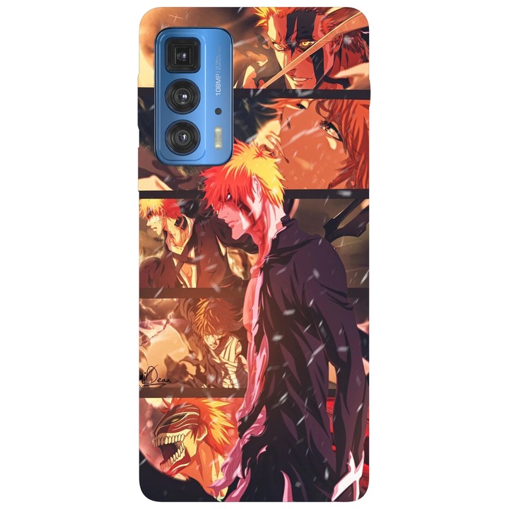 Калъф за телефон, съвместим с Motorola Edge 50 Fusion, Viceversa, модел Kurosaki Ichigo Bleach, силикон, TPU