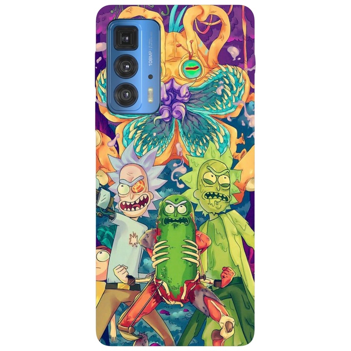 Калъф за телефон, съвместим с модел Motorola Edge 50 Fusion, Viceversa, Pickle Rick Team, силикон, TPU