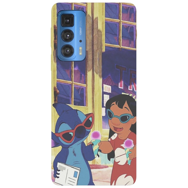 Telefontok kompatibilis: Motorola Edge 50 Ultra, Viceversa, Retro snowcone Lilo & Stitch minta, szilikon, TPU