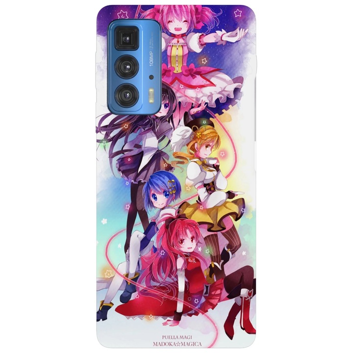 Калъф за телефон, съвместим с Motorola Edge 50 Fusion, Viceversa, Puella Magi Madoka Magica pattern, Silicone, TPU