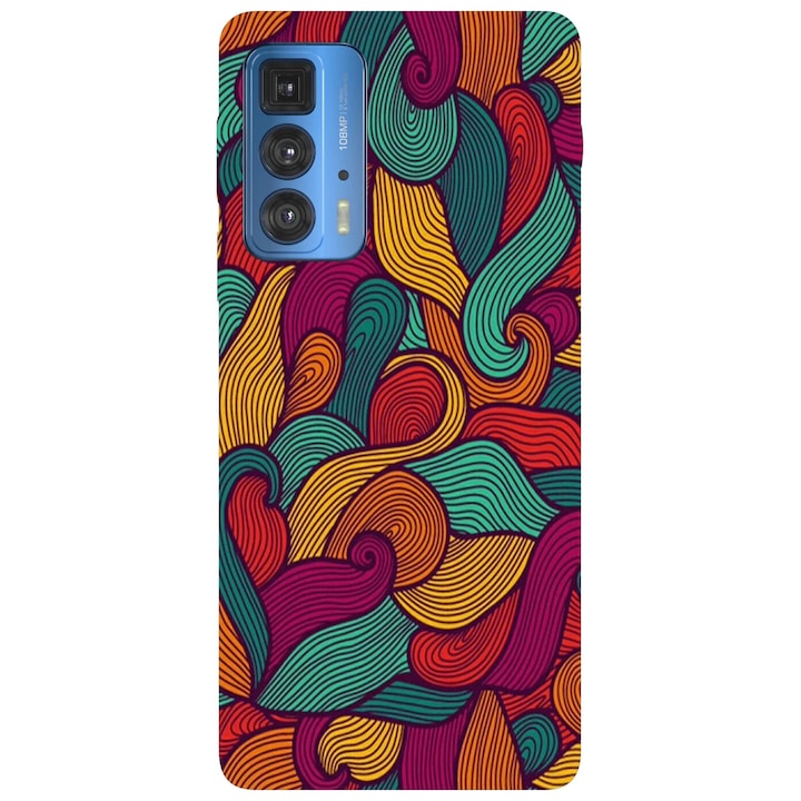 Калъф за телефон, съвместим с Motorola Edge 50 Fusion, Viceversa, Psychedelic vectors pattern, Silicone, TPU