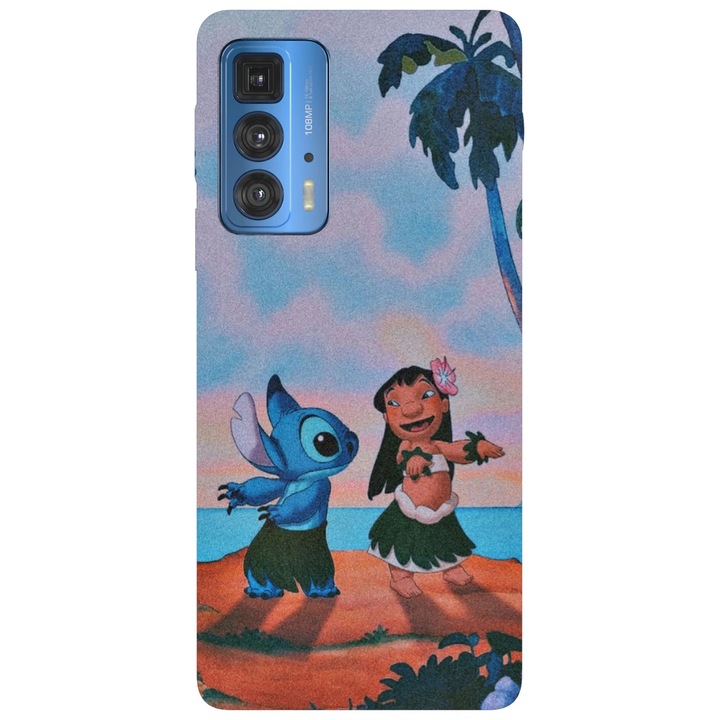 Telefontok kompatibilis: Motorola Edge 50 Ultra, Viceversa, Retro Hula dance Lilo & Stitch minta, szilikon, TPU