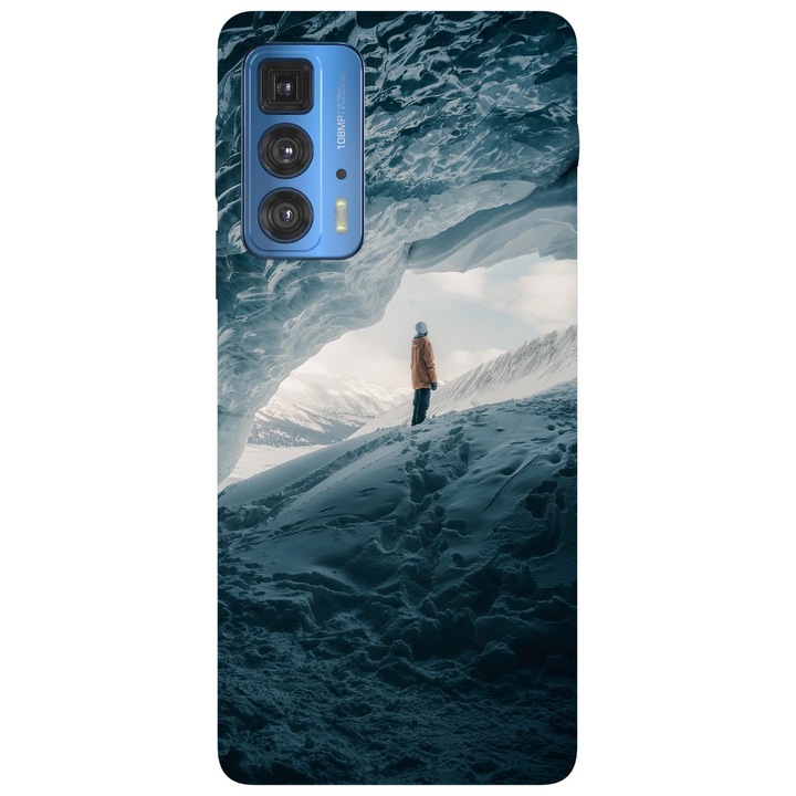 Калъф за телефон, съвместим с Motorola Edge 50 Fusion, Viceversa, модел Snow cave, силикон, TPU