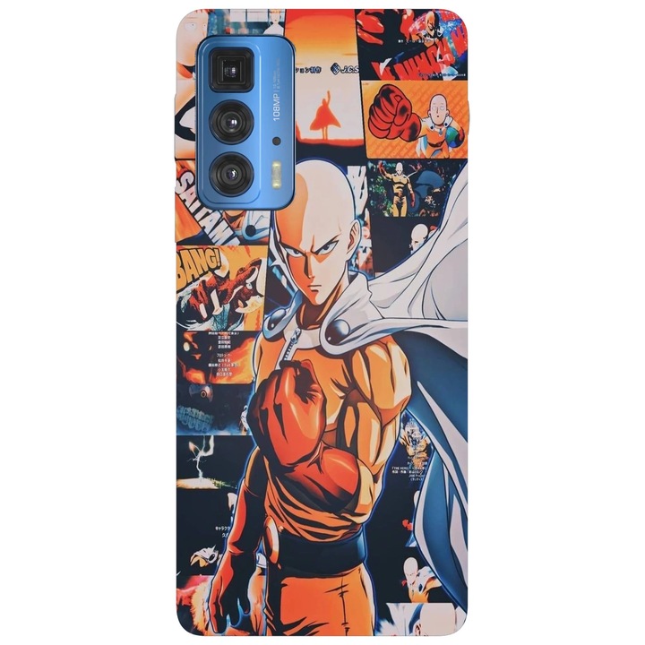 Калъф за телефон, съвместим с модел Motorola Edge 50 Fusion, Viceversa, Saimata Fist One Punch Man, силикон, TPU