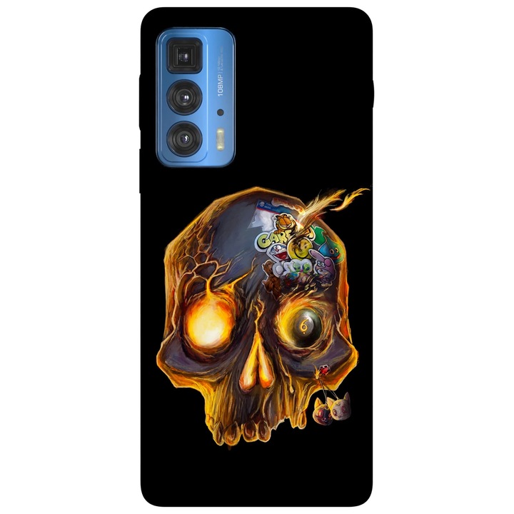 Husa telefon compatibila cu Motorola Edge 50 Fusion, Viceversa, model Fire Skull, Silicon, TPU
