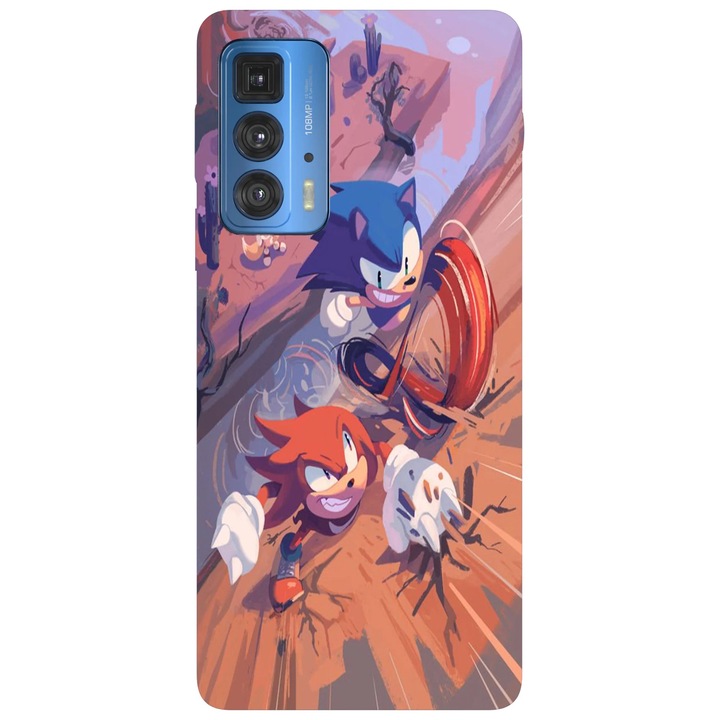 Калъф за телефон, съвместим с Motorola Edge 50 Fusion, Viceversa, модел Sonic Mania, силикон, TPU