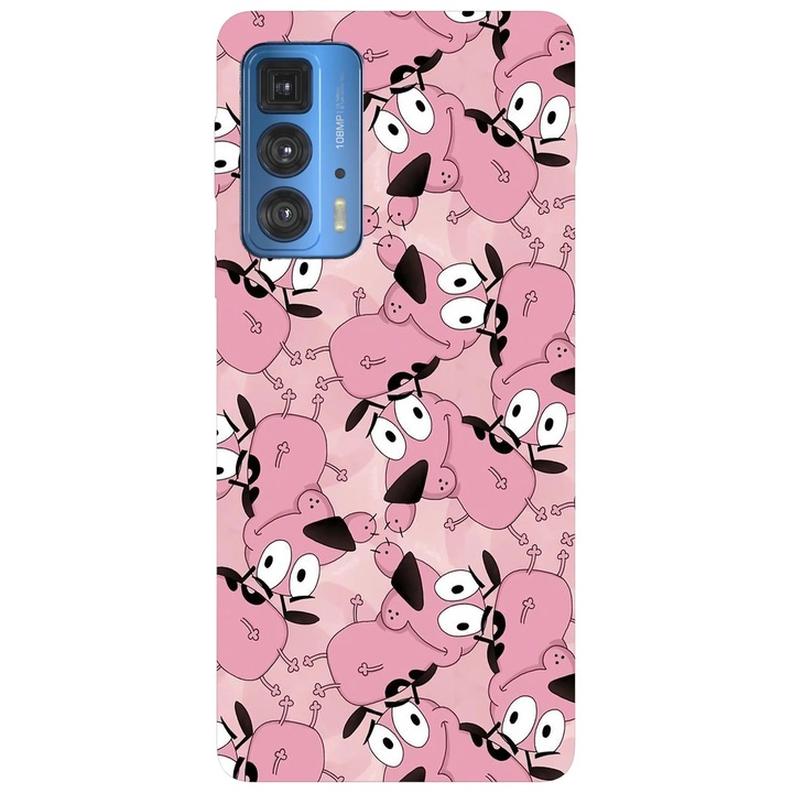 Калъф за телефон, съвместим с модела Motorola Edge 50 Fusion, Viceversa, Smilling Courage the Cowardly Dog Pattern, силикон, TPU