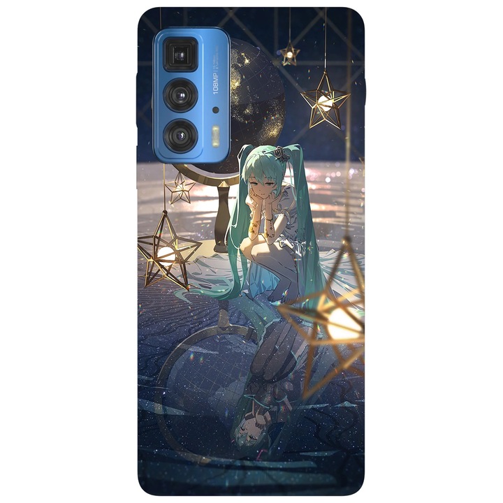Калъф за телефон, съвместим с Motorola Edge 50 Fusion, Viceversa, модел Soul glazing Hatsune Miku, силикон, TPU