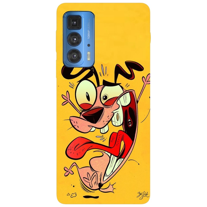 Калъф за телефон, съвместим с модел Motorola Edge 50 Fusion, Viceversa, Terrified Courage the Cowardly Dog, силикон, TPU
