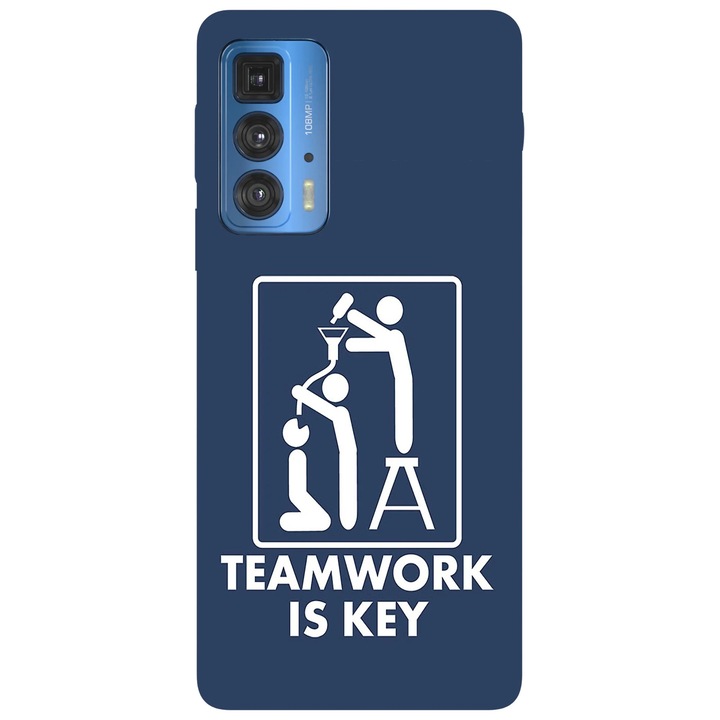 Калъф за телефон, съвместим с Motorola Edge 50 Fusion, Viceversa, екипната работа е ключов модел, силикон, TPU