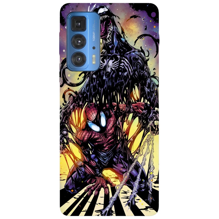 Калъф за телефон, съвместим с модел Motorola Edge 50 Fusion, Viceversa, Venom vs spiderman, силикон, TPU