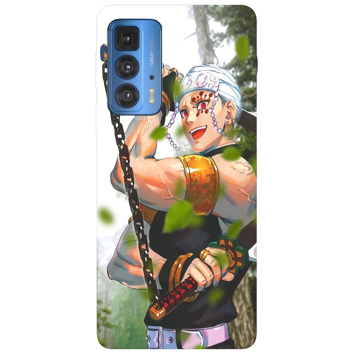 Калъф за телефон, съвместим с Motorola Edge 50 Fusion, Viceversa, модел Uzui Tengen Sound Hashira, силикон, TPU