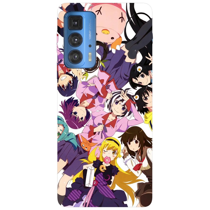 Калъф за телефон, съвместим с Motorola Edge 50 Fusion, Viceversa, модел Bakemonogatari, силикон, TPU