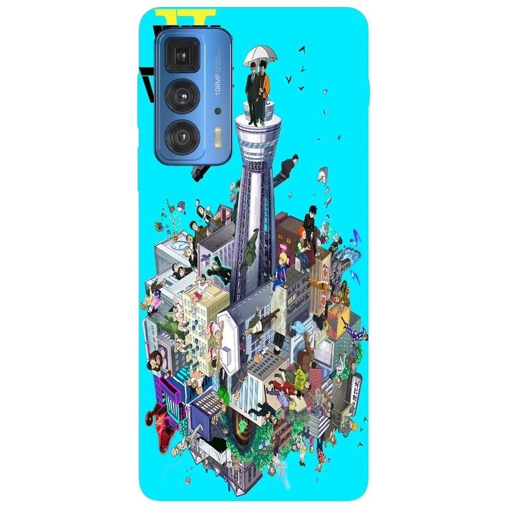 Калъф за телефон, съвместим с модел Motorola Edge 50 Fusion, Viceversa, Mob Psycho 100 Anime, силикон, TPU