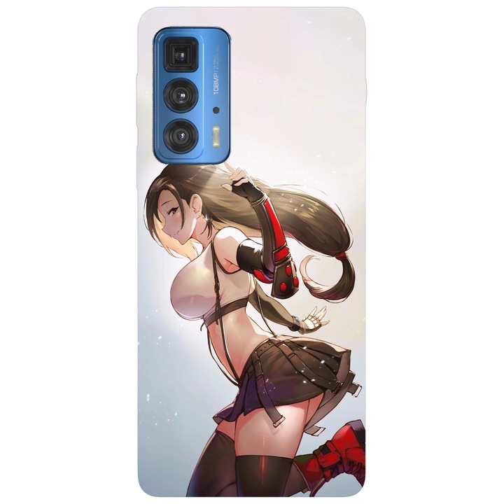 Калъф за телефон, съвместим с модел Motorola Edge 50 Fusion, Viceversa, Tifa Final Fantasy VII, силикон, TPU
