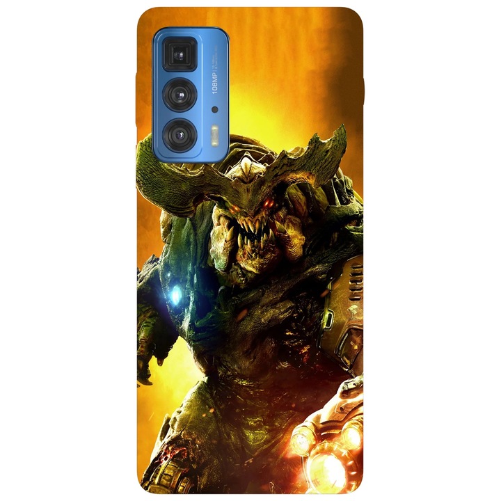Калъф за телефон, съвместим с модел Motorola Edge 50 Fusion, Viceversa, Cyberdemon Doom, силикон, TPU