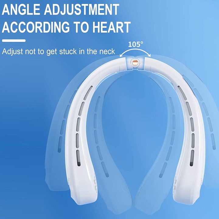 Вентилатор за врат, Y43, Силиконов флекс, Син