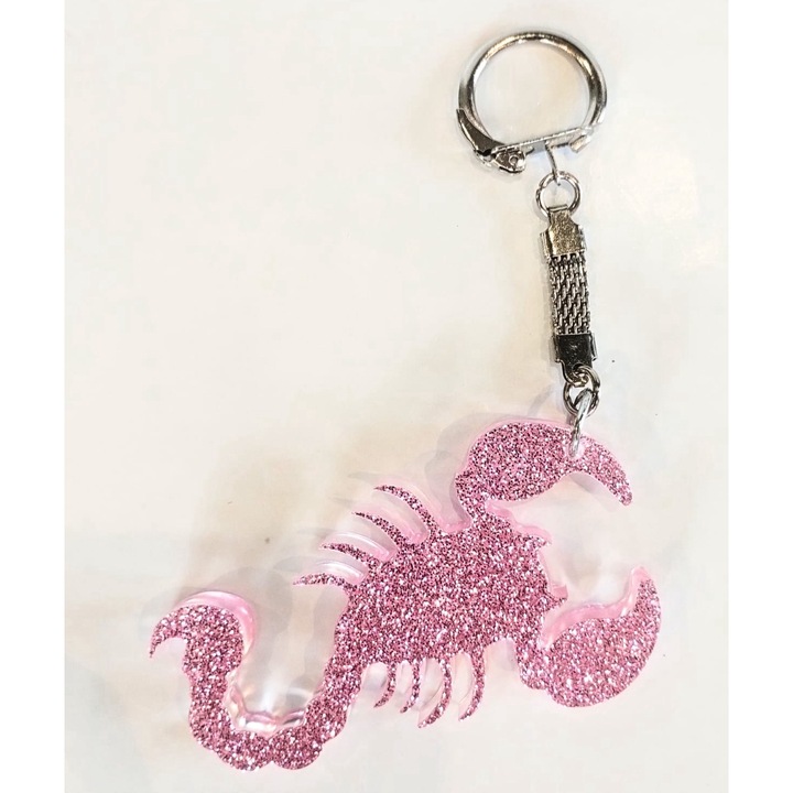 Rózsaszín Skorpió zodiákus kulcstartó