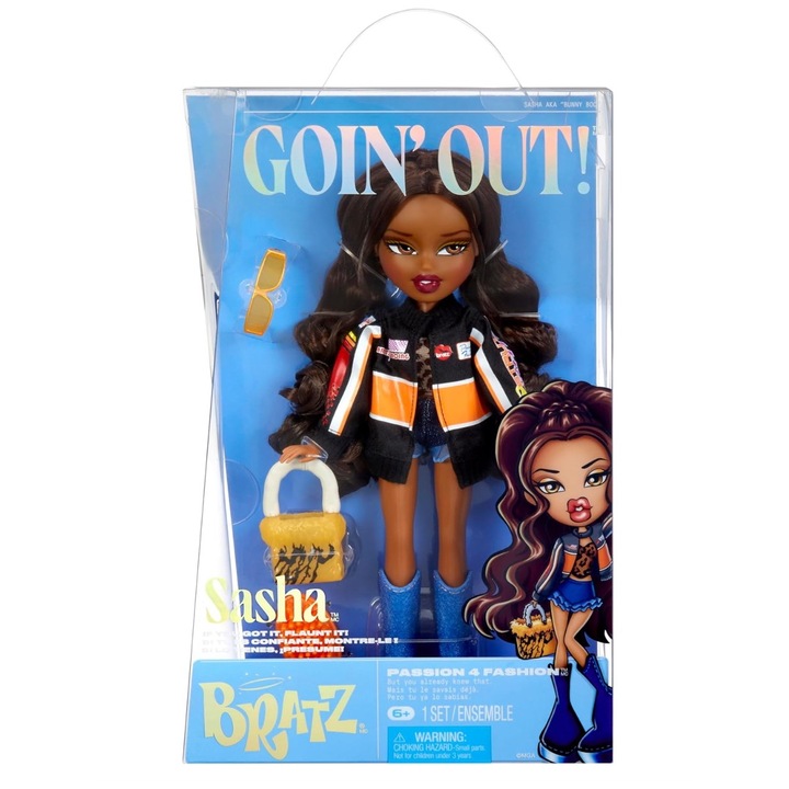 Papusa BRATZ Goin’ Out! SASHA Fashion Doll cu Accesorii