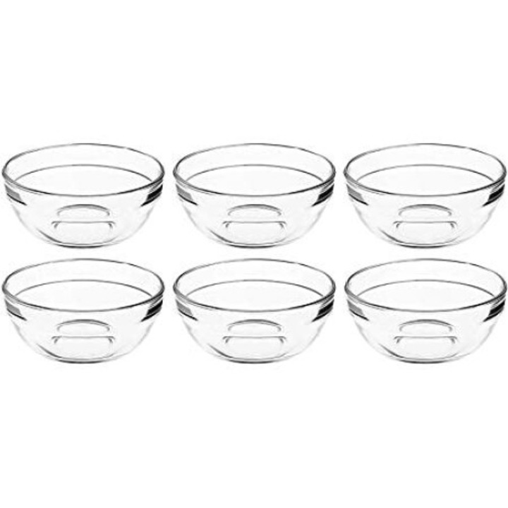 Set 6 boluri, NET-POL, sticla, transparent, 12cm