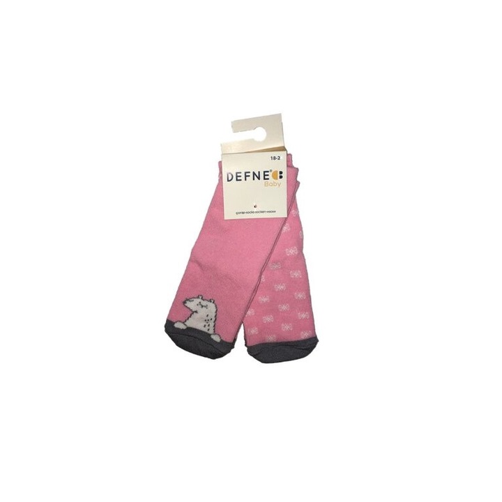 Set 2 perechi sosete, pentru bebe, Cartita, roz inchis, 18-24 luni