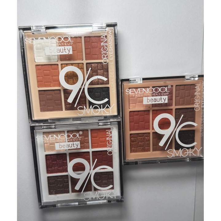 Szett 3 X SevenCool Smokey szemhéjpúder paletta 10,8 g