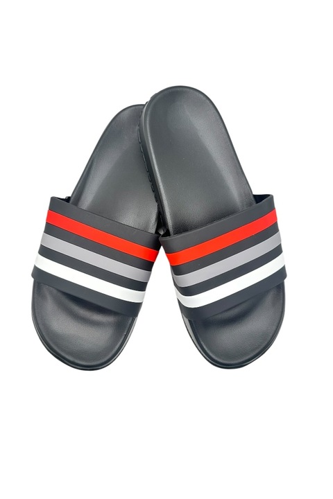 Papuci de plaja sau piscina pentru barbati, Tecos®, usori, confortabili, cu design modern, Negru