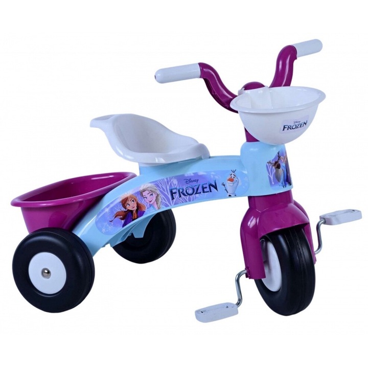 Tricicleta pentru copii, Disney Frozen, varsta 1-3 Ani, cos transport pe ghidon, greutate maxima admisa 25 kg