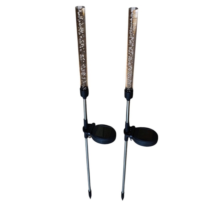 2 db napelemes LED buborékcsöves lámpa készlet, meleg fény, 73 cm magas