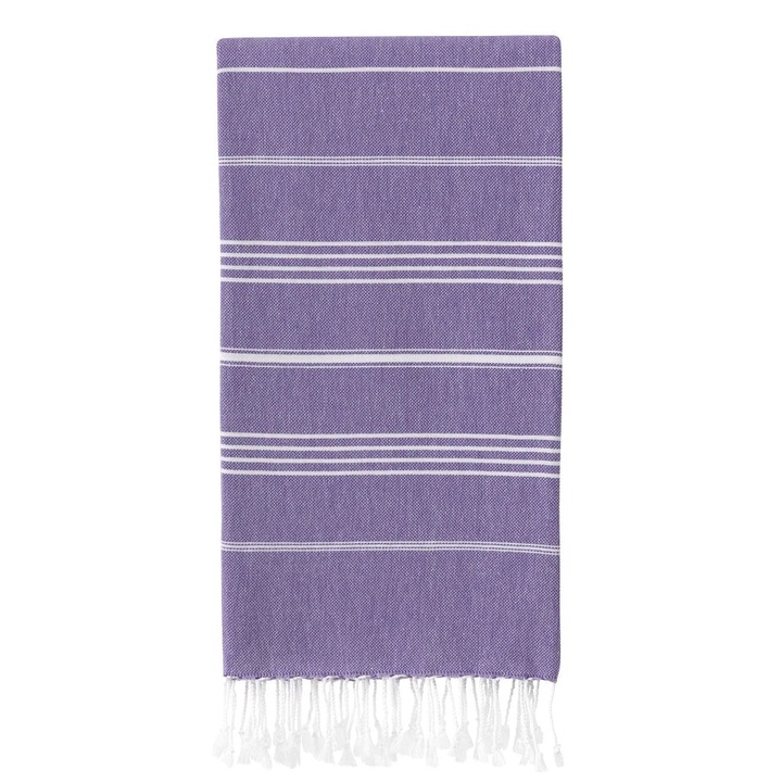 Хавлиена кърпа Peshtemal 100% памук, 100 x 180 см, органично боядисана, TOTO-X-Purple