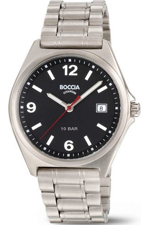 Ceas barbatesc Boccia Quartz, 39mm - 567986, Argintiu