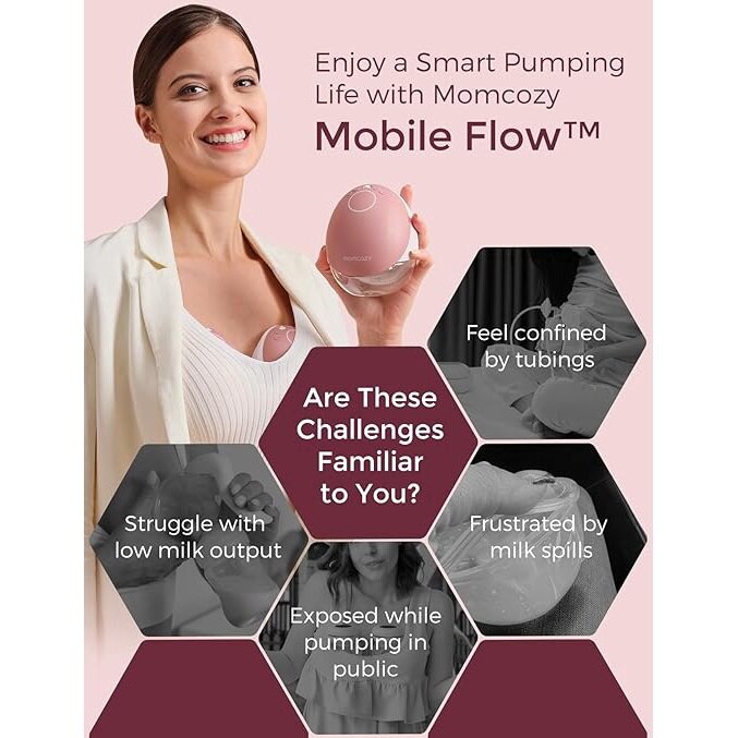 Pompa de san hands-free Momcozy Mobile Flow, M9 Upgrade - eMAG.ro