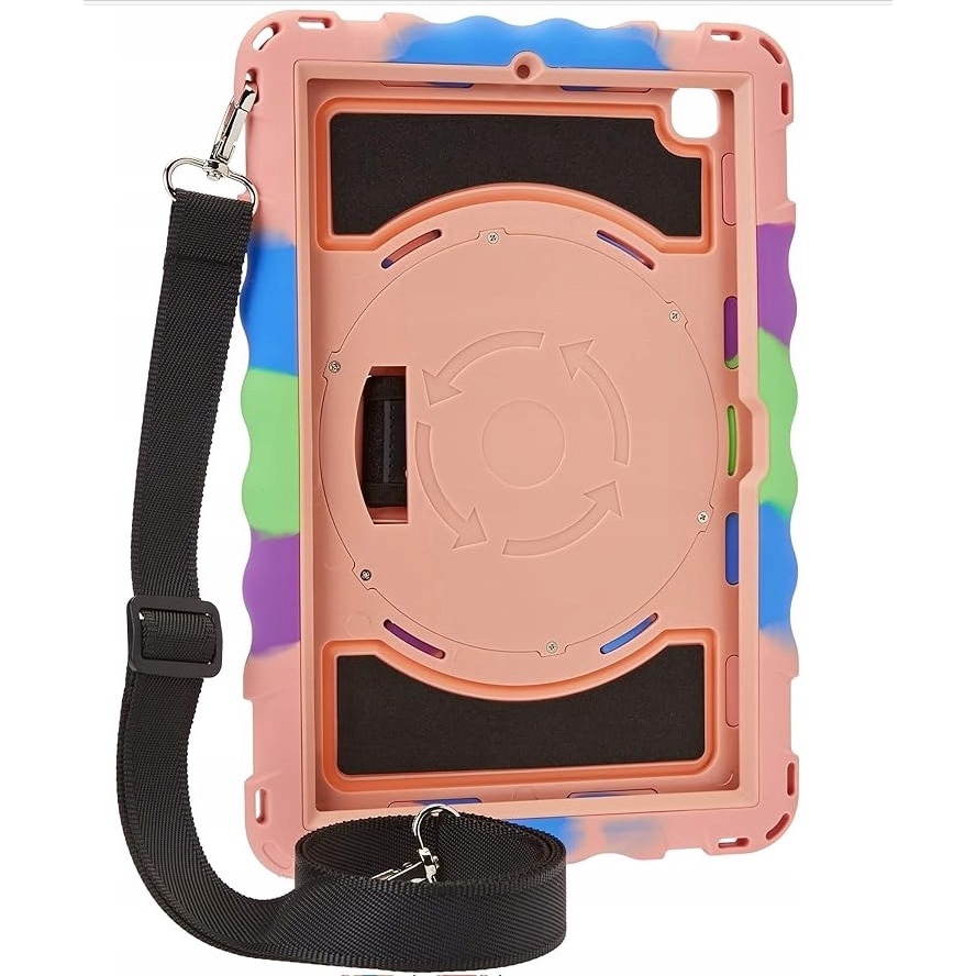 Husa Sigloo pentru Samsung Galaxy Tab A7 2022/2020 (SM-T500), 10.4 Inch cu protectie si rezistenta la socuri cu suport rotativ curea de mana si curea de umar multicolor