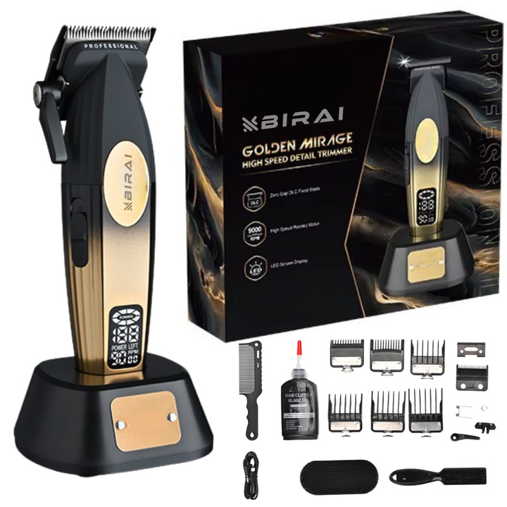 Masina De Tuns Profesionala BIRAI Golden Mirage, Acumulator, Stand ...