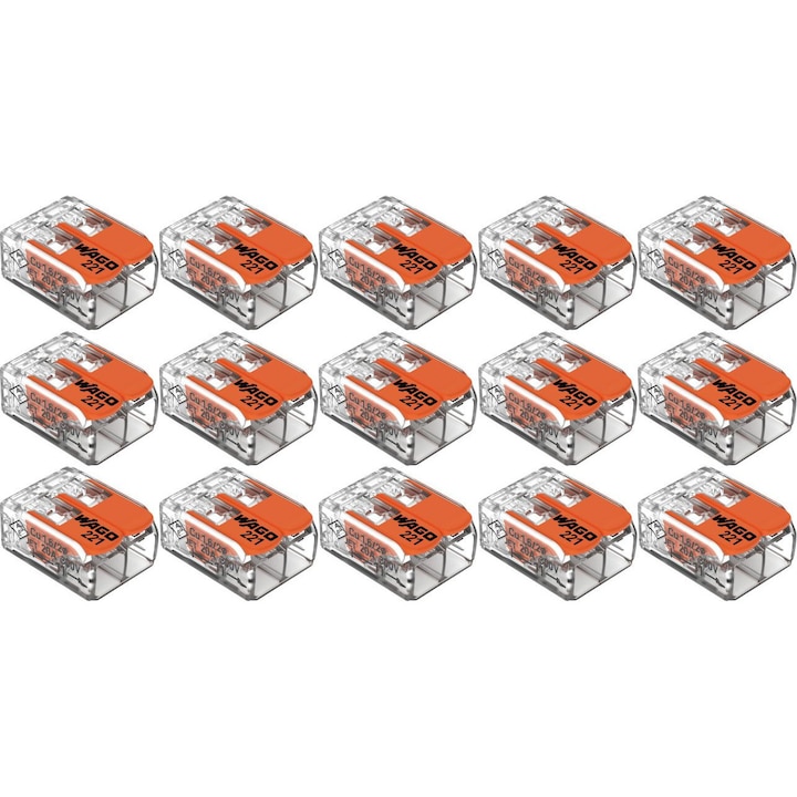 Conector de imbinare cu parghii pentru toate tipurile de conductor WAGO 221 412 Max. 4 mm² 15 BUC