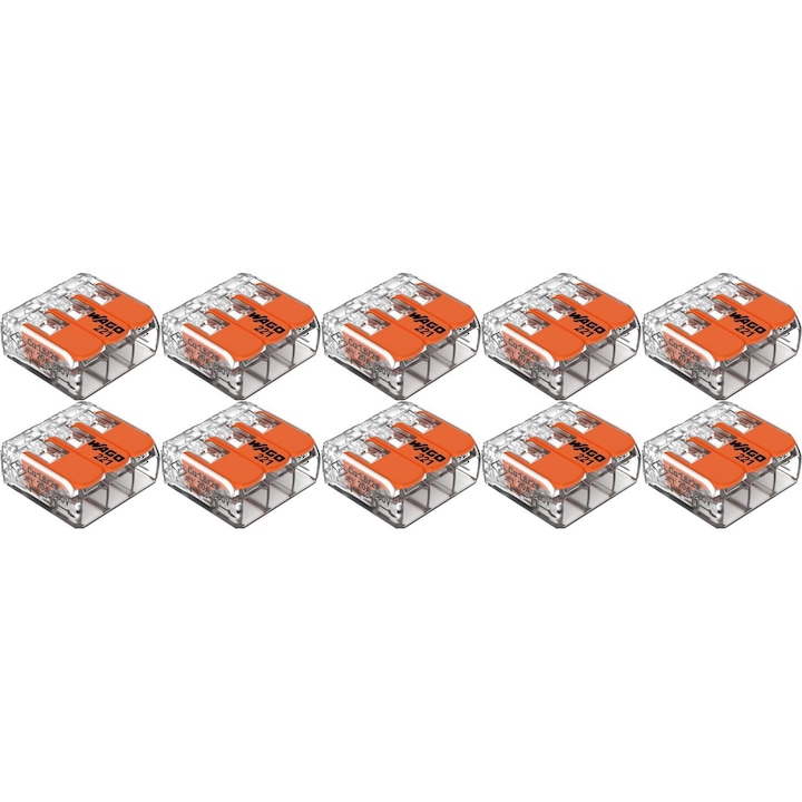 Karos csatlakozó csatlakozó minden vezetéktípushoz WAGO 221 413 Max. 4 mm² 10 DB