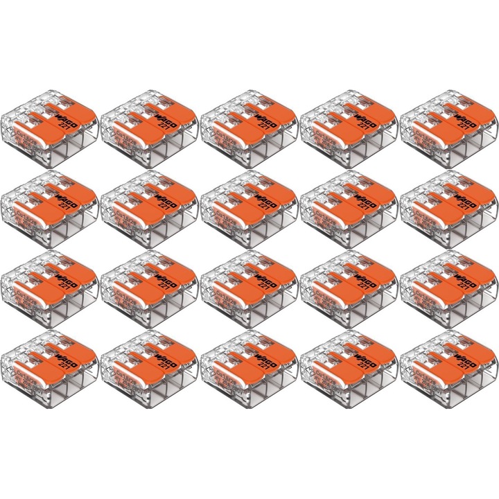Karos csatlakozó csatlakozó minden vezetéktípushoz WAGO 221 413 Max. 4 mm² 20 DB
