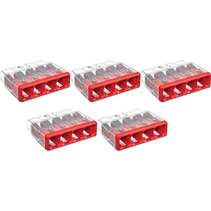 Conector de imbinare pentru conductori unifilari WAGO 2273 204 Max. 2,5 mm² 5 BUC