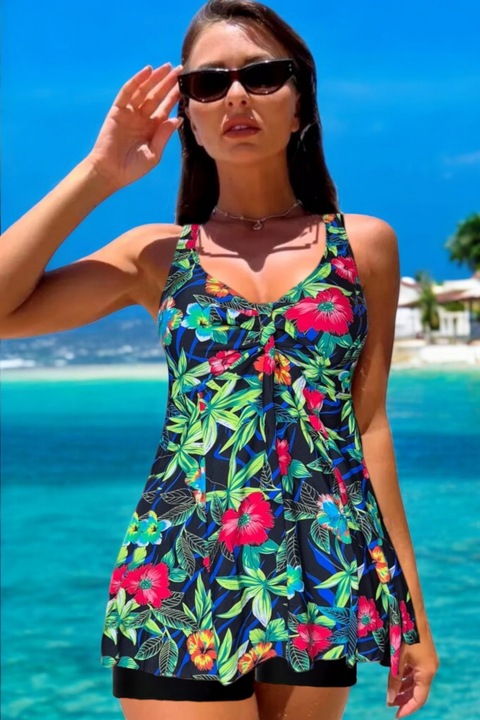 Големи бански, танкини, 2 части, пола и шорти, цветя w139 9032, Многоцветен