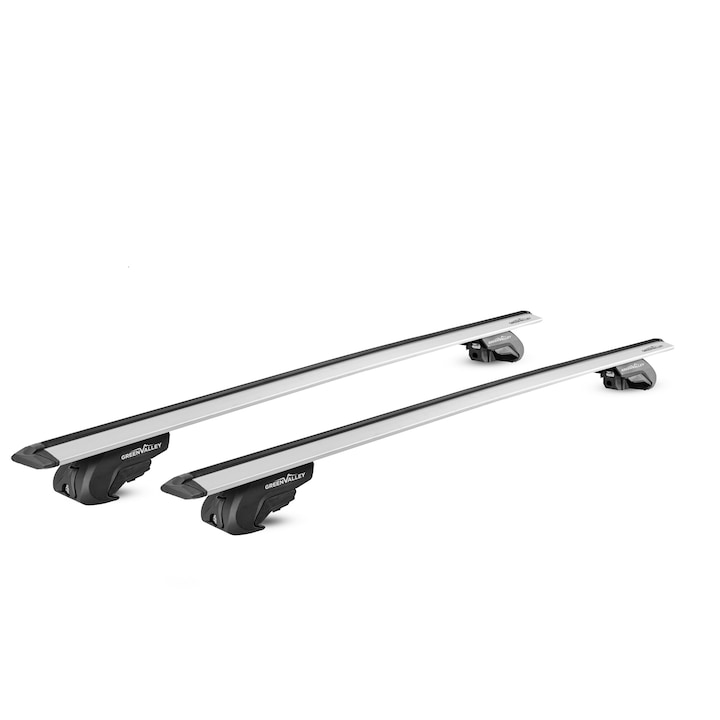 Bare transversale Green Valley Treck Vento Premium Silver Aluminiu pentru MG 5 Suv 2020-prezent, cu prindere pe plafon normal