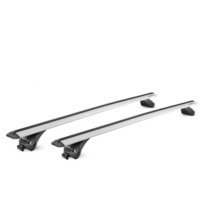 Bare transversale Green Valley Quick Vento Premium Silver Aluminiu pentru AIWAYS U5 Hatchback 2022-prezent, cu prindere pe bare longitudinale integrate