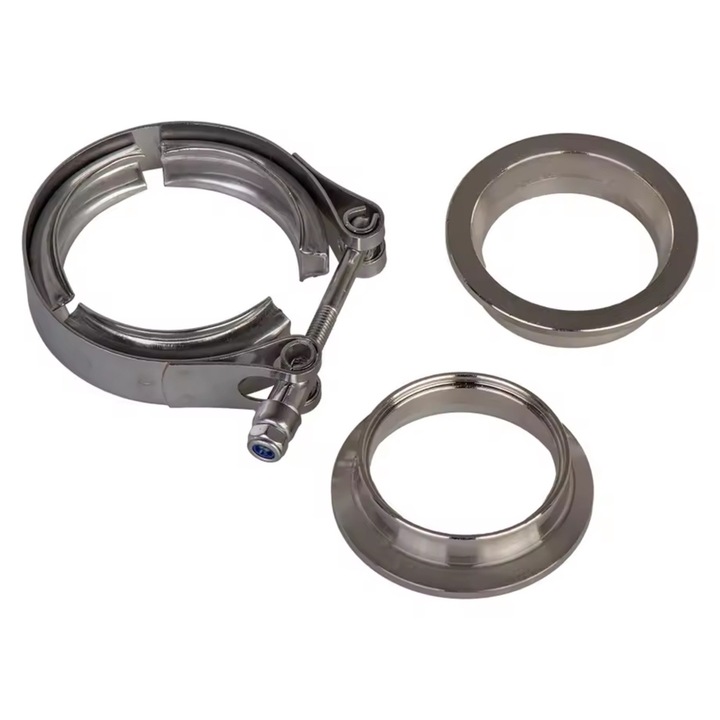 V-szalag szett karimákkal – kipufogóhoz/turbóhoz, rozsdamentes acél, 63 mm