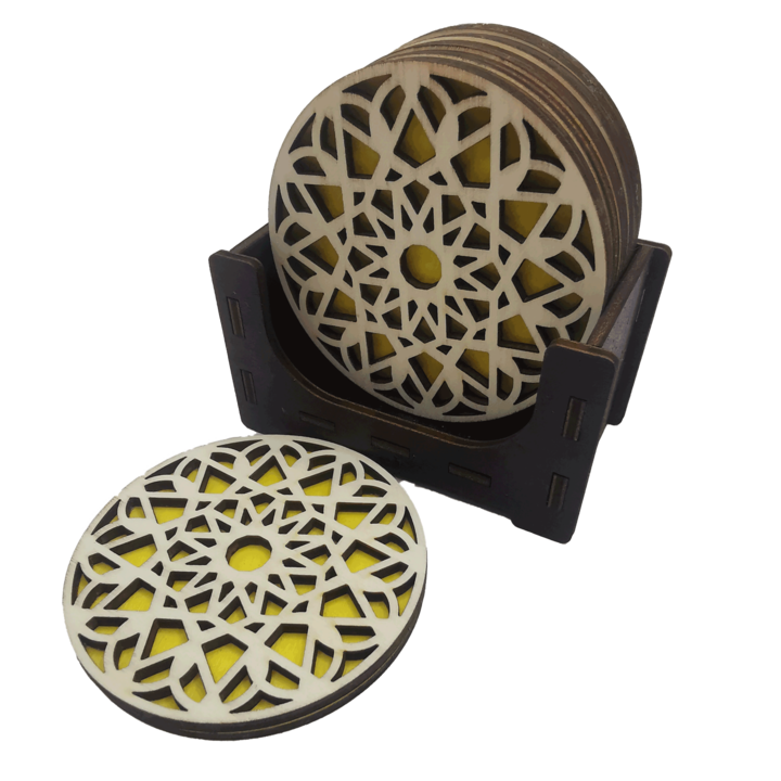 Set 6 suporturi de pahare cu model decorativ v.2