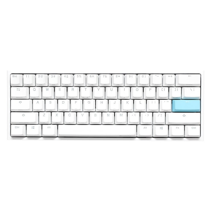 Ducky One 2 Mini gaming billentyűzet, MX-Blue, RGB, fehér, 302x108x40mm