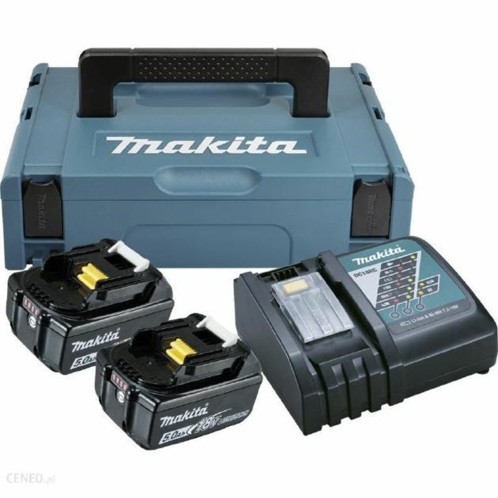 Комплект захранване, Makita, 18V, BL1850Bx2+DC18RC