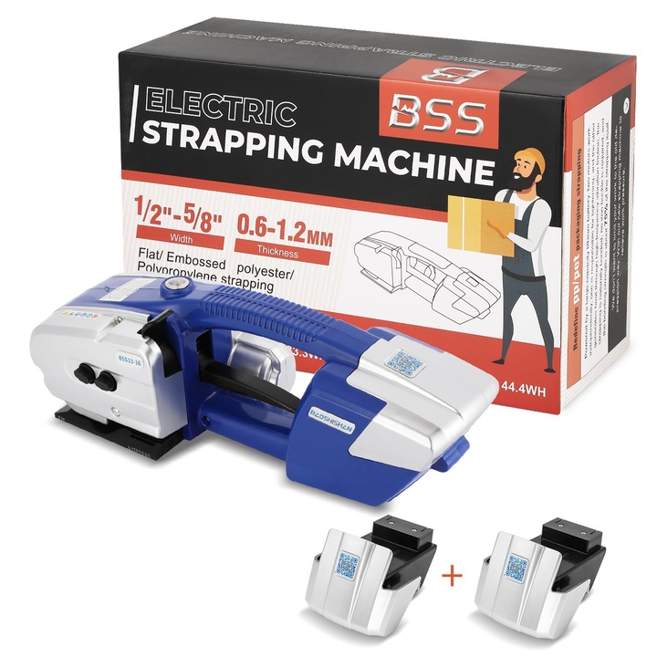 Aparat de sudura portabil, 2 acumulatori 3000mAh, pentru benzi PP si PET, 0,6-1,2mm, 5 secunde legare